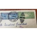 USA airmail cover King`s Bridge New York to Johannesburg 1937, with 2 airmail stamps 1926