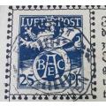 Old Germany Bayern Bavaria airmal postcard 1912 used with prepaid rare 25Pf airmail stamp