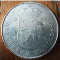 Netherlands silver 10 Gulden 1973