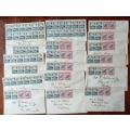 SA Union 1933 lot of 18 covers with multiple blocks - never sent