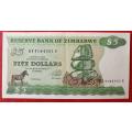 Zimbabwe $5 1994 UNC note - Series BA-S - rare Type B