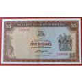 Rhodesia $5 1978 UNC with slight centre fold - Rhodes watermark - price reduced!