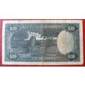 Rhodesia $10 1975 used