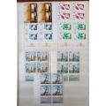 Israel 1991 set of 28 MNH tab blocks of 4 + souvenir card