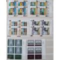 Israel 1992 set of 30 MNH tab blocks of 4 + 2 minisheets + 2 strips of 4 + souvenir card