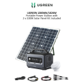 UGREEN 1200Wh/1024W Portable Power Station Power Bundle Special with 2 x 100W Solar Panel and FREE X