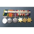 WWII miniature group of medals with S.A. Efficiency Medal