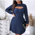 Navy Blue Plus Size Autumn Dress Size 22