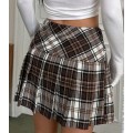 Vintage Plaid Pleated Skirt XL