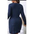 Plus Size Hollow Out Knitted Sweater Dress Size 3XL