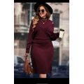 Classic Plus Size Hollow Shoulder Knitted Jersey And Knit Dress Set Size 3XL