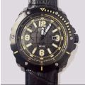 Citizen Eco-Drive Men's BM7279-03E WDR Military Black Dial Black Leather Watch