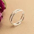 925 Sterling Silver Plated Women Fashion jewelry Ring SIZE OPEN #23