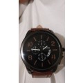 Men's Leather  Military Fashion Sport   Wrist Watch