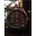 Men's Leather Military  Wrist Watch