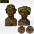 Rare Rhodesian Chikumbirike Hand Carved Ironwood Head Statues