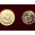 1965 long proof set with both gold coins (R1 + R2) included
