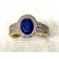 9ct Yellow Gold Ring - Blue Stone