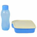 Tupperware Square Divided Dish Set 550ML & 500ML on the go bottles!!! AQUA BLUE OR PINK