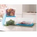 Tupperware Frige Mates set 1L X 2 CLEAR BASE WITH BLUE LID