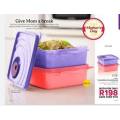 Tupperware Snack Set (microwaveable)   850ml x 2 AVAILABLE IN TEAL ALSO NEW COLOURS BLUE AND PEACH