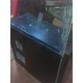 desktop tower case -with light blue see through perspex side panel and original panel-see pictures