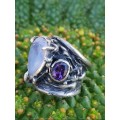 Sterling silver lavender quartz ring