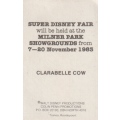 SUPER DISNEY FAIR CLARABELLE COW CARD 1983