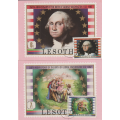 LESOTHO 1982 The 250th Anniversary of the Birth of George Washington, MAXI CARD POST CARD SET