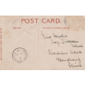 USED POST CARD WITH POSTAL HISTORY TO SINGAPORE 1906