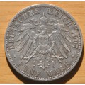 DEUTSCHES REICH 5 MARK 1907 A  (Germany) Prussia IMPERIAL EMPIRE Rare 90% Ag Silver Coin OPPORTUNITY