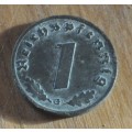 DEUTSCHES REICH 1 REICHSPFENNIG 1942 G - Rare German 100% Zinc Coin ORIGINAL THIRD REICH COLLECTIBLE
