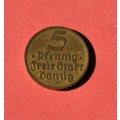 GERMANY DANZIG 5 Pfennig 1932 ***EF*** DEUTSCHES REICH (FREIE STADT DANZIG)