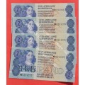 R2 1990, prefix WW, A/E, CL Stals, 1st (and only) issue ***UNC*** 3 consecutive replacement notes