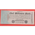 GERMANY 5 Millionen Mark 1923 WEIMAR REPUBLIC - DEUTSCHES REICH, Ro. 94 (Pick 95) ***EF+***