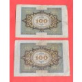 GERMANY 100 Mark 1920 Weimar Republic - DEUTSCHES REICH, Ro. 67a & 67b (Pick 69) - both variations