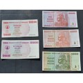 ZIMBABWE Lucrative collection of banknotes - Million & Billion denominations 2008