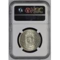 *** EXCEPTIONAL UNC ***1925 Half Crown (2.5 Shillings) - NGC Graded MS62 - Book Value = R40,000.00