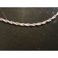 Vintage .925 Sterling Silver Rope Chain Necklace