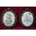 Ornate Metal Picture Frames with Original Fabric Print