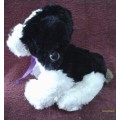 Plush Toy - Black & White Dog Teddy +-19cm