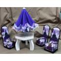 Barbie patio set  - 4 x Chairs, Table and umbrella
