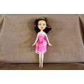 Doll' s -Bratz / look a Like Doll / +- 24 cm / Brown Hair / pink dress