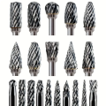 20pcs Rock Carbide Burr Set Compatible With Rotary Tool 2.54/20.32cm Shank Die Grinder Rotary Tool