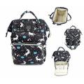 Diaper Bag Unicorn Multi-Function Waterproof Travel Backpack -  black colour