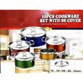 10 Piece Stainless Steel Cookware Set Cooking Pots