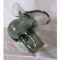 Large Glass Elephant figure standing trunk curled Ngewnya recycled Glass NO DAMAGES