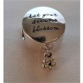 Authentic PANDORA Solid Sterling Silver `Let Your Dreams Blossom` Charm with enamel VGC