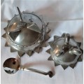 Rare and unusual Carrol Boyes star rimmed round bowls on feet, one with spoon WOW!!!