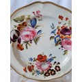Pair C1820s Derby Hand painted Floral Plates with gilded scolloped rims, great antique condition.